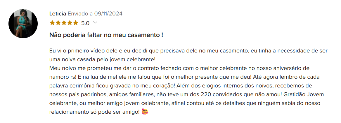 Depoimento 3 de casal celebrado por Marco Aurélio